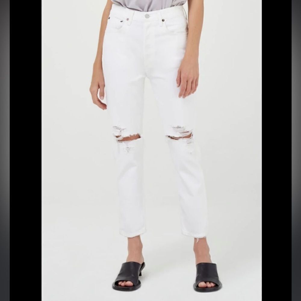 AGOLDE white jeans high rise